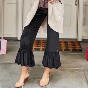 Vintage HTF Matilda Jane Big Ruffle Black Velvet Pant!